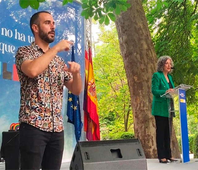 Interpretación en lengua de signos en Madrid, Barcelona, Valencia, Sevilla, Zaragoza, Bilbao y en el resto de ciudades españolas.